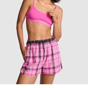VSPINK BOYFRIEND FLANNEL BOXER PAJAMA SHORTS